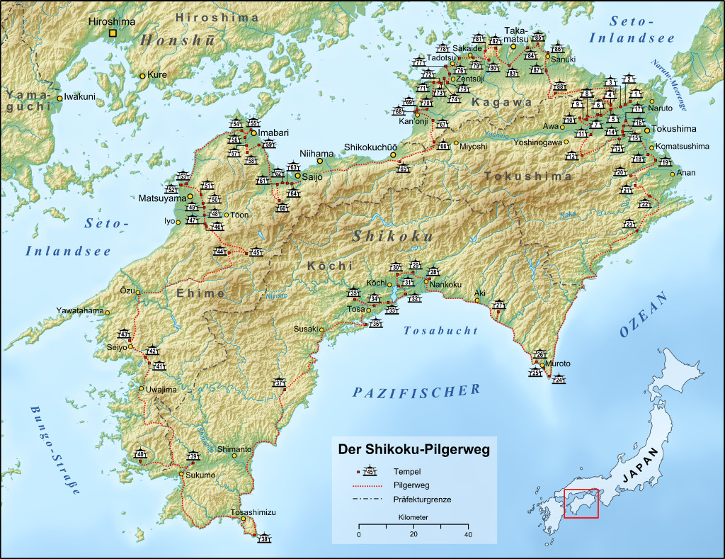 The Shikoku pilgrimage. Credits: wikipedia.org